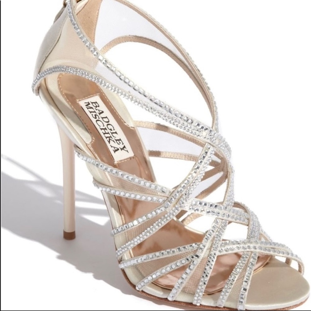 Badgley Micshka “Gloria Vansat” crystal heel